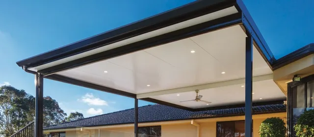 Stratco Outback patio with integrated downlights