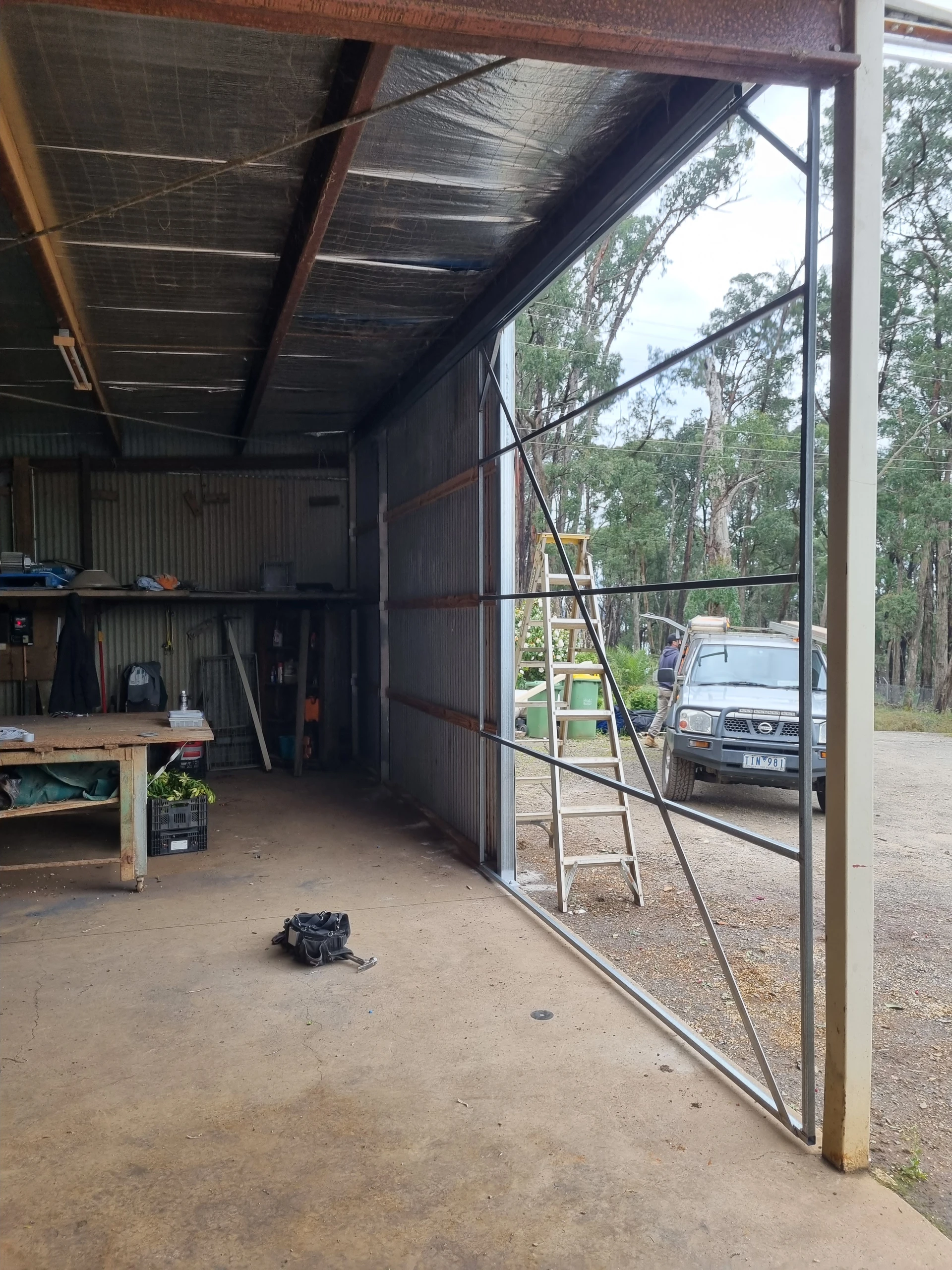 Steel Frame Sliding Shed Door